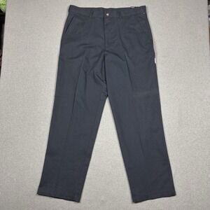George Deep Navy Plain Flat Front Dress Pant Men's 36x32 Chino New NWT